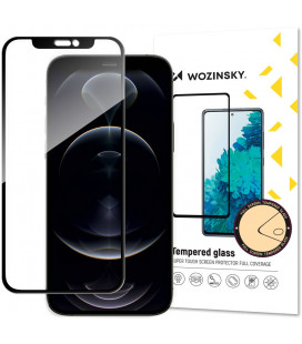 Juodas apsauginis grūdintas stiklas Apple iPhone 14 / 13 Pro / 13 telefonui "Wozinsky Full Glue"