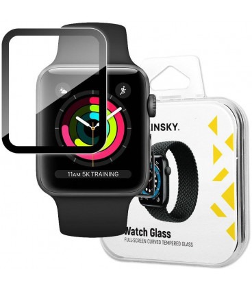 Juoda ekrano apsauga Apple Watch 1 / 2 / 3 (42mm) laikrodžiui "Wozinsky Hybrid Glass"