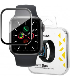 Juoda ekrano apsauga Apple Watch 4 / 5 / 6 / SE (44mm) laikrodžiui "Wozinsky Hybrid Glass"