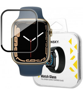 Juoda ekrano apsauga Apple Watch 7 / 8 / 9 (41mm) laikrodžiui "Wozinsky Hybrid Glass"