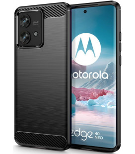 Juodas dėklas Motorola Edge 40 Neo telefonui "Tech-Protect TPUCarbon"