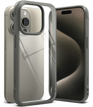 Pilkas / skaidrus dėklas Apple iPhone 15 Pro Max telefonui "Ringke Fusion Bold"