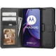 Juodas atverčiamas dėklas Motorola Moto G84 5G telefonui "Tech-Protect Wallet"