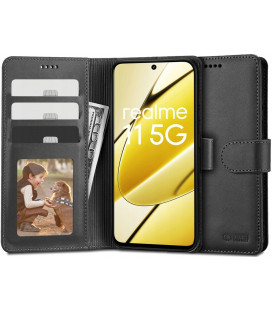 Juodas atverčiamas dėklas Realme 11 5G telefonui "Tech-Protect Wallet" 
