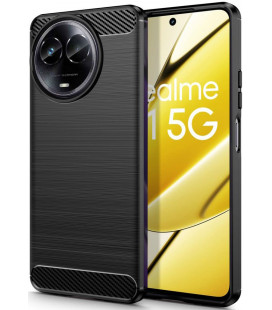 Juodas dėklas Realme 11 5G telefonui "Tech-Protect TPUCarbon"