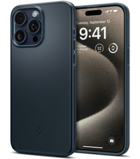 Pilkas (Metal Slate) dėklas Apple iPhone 15 Pro Max telefonui "Spigen Thin Fit"