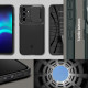 Juodas dėklas Samsung Galaxy S23 FE telefonui "Spigen Optik Armor"