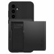 Juodas dėklas Samsung Galaxy S23 FE telefonui "Spigen Slim Armor CS"