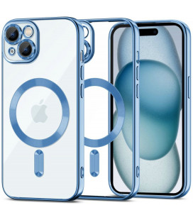 Mėlynas / skaidrus dėklas Apple iPhone 15 telefonui "Tech-Protect Magshine Magsafe"