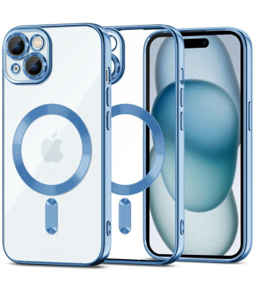 Mėlynas / skaidrus dėklas Apple iPhone 15 telefonui "Tech-Protect Magshine Magsafe"