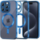 Mėlynas / skaidrus dėklas Apple iPhone 15 Pro telefonui "Tech-Protect Magshine Magsafe"