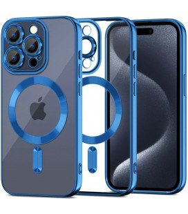 Mėlynas / skaidrus dėklas Apple iPhone 15 Pro telefonui "Tech-Protect Magshine Magsafe"