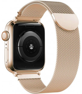 Auksinės spalvos apyrankė Apple Watch 8 / 9 / 10 / 11 / 12 / SE (40 / 41 / 42 mm) laikrodžiui "Tech-Protect Milaneseband"