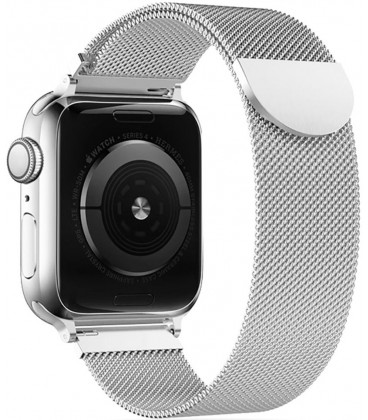Sidabrinės spalvos apyrankė Apple Watch 4 / 5 / 6 / 7 / 8 / 9 / SE (38 / 40 / 41 mm) laikrodžiui "Tech-Protect Milaneseband"