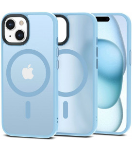 Matinis šviesiai mėlynas dėklas Apple iPhone 15 telefonui "Tech-Protect Magmat Magsafe"