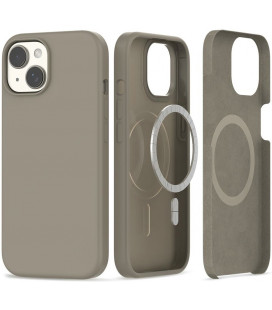 Pilkas (Titanium) dėklas Apple iPhone 15 telefonui "Tech-Protect Silicone Magsafe"