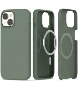 Žalias (Olive) dėklas Apple iPhone 15 telefonui "Tech-Protect Silicone Magsafe"