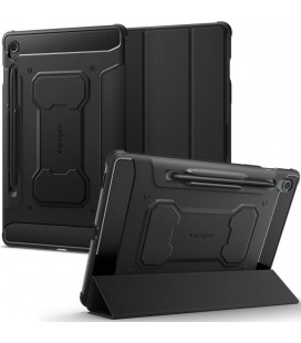 Juodas atverčiamas dėklas Samsung Galaxy S10 Lite / S9 FE 10.9 planšetei "Spigen Rugged Armor PRO"
