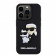 Juodas dėklas Apple iPhone 15 Pro telefonui "Karl Lagerfeld 3D Rubber Karl and Choupette Case"