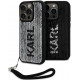 Juodas / sidabrinis dėklas Apple iPhone 15 Pro telefonui "Karl Lagerfeld Sequins Reversible Case"