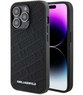 Juodas dėklas Apple iPhone 15 Pro telefonui "Karl Lagerfeld PU Quilted Pattern Case"