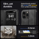 Juodas atverčiamas dėklas Apple iPhone 15 Pro telefonui "Spigen Wallet S Pro"