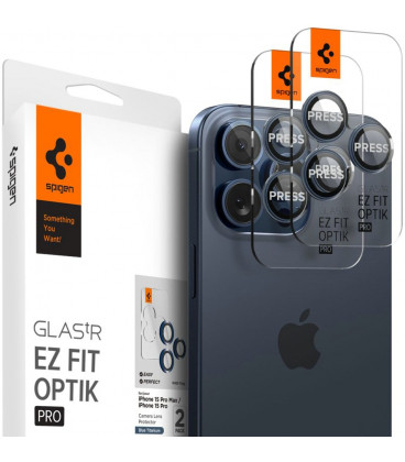Kameros apsauga Apple iPhone 14 Pro / Max / 15 Pro / Max / 16 Pro / Max / 17 Pro / Max "Spigen Optik.TR EZ Fit 2-Pack