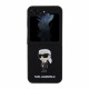 Juodas dėklas Samsung Galaxy Z Flip 5 telefonui "Karl Lagerfeld Liquid Silicone Ikonik NFT Case"