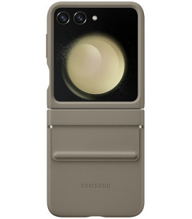 Originalus rudas (Etoupe) dėklas "Leather Cover" Samsung Galaxy Z Flip 5 telefonui "EF-VF731PAE"