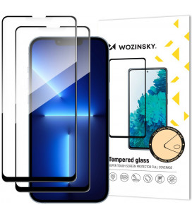 Juodas apsauginis grūdintas stiklas Apple iPhone 14 / 13 Pro / 13 telefonui "Wozinsky Full Glue 2-Pack"