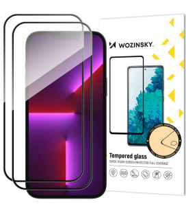 Juodas apsauginis grūdintas stiklas Apple iPhone 14 Pro telefonui "Wozinsky Full Glue 2-Pack"