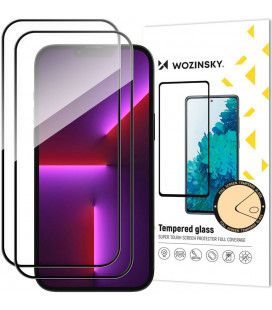 Juodas apsauginis grūdintas stiklas Apple iPhone 15 Pro Max telefonui "Wozinsky Full Glue 2-Pack"