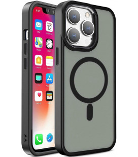 Matinis juodas dėklas Apple iPhone 14 Pro Max telefonui "Magnetic Color Matte Case"