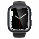 Pilkas dėklas Apple Watch 7 / 8 / 9 (41mm) laikrodžiui "Spigen Ultra Hybrid"