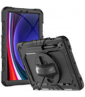Juodas dėklas Samsung Galaxy Tab S9 11.0 / S9 FE / S10 FE / S10 Lite 10.9 planšetei "Tech-Protect Solid360"