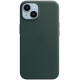 Originalus žalias (Forest Green) "Leather Magsafe Cover" dėklas Apple iPhone 14 telefonui "MPP53ZM/A"