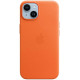 Originalus oranžinis "Leather Magsafe Cover" dėklas Apple iPhone 14 telefonui "MPP83ZM/A"