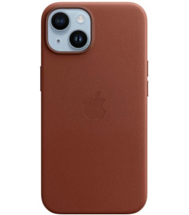 Originalus rudas (Umber) "Leather Magsafe Cover" dėklas Apple iPhone 14 telefonui "MPP73ZM/A"