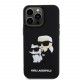 Juodas dėklas Apple iPhone 15 Pro Max telefonui "Karl Lagerfeld 3D Rubber Karl and Choupette Case"