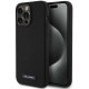 Juodas dėklas Apple iPhone 15 Pro Max telefonui "Karl Lagerfeld Liquid Silicone Plaque MagSafe Case"