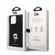 Juodas dėklas Apple iPhone 15 Pro Max telefonui "Karl Lagerfeld Liquid Silicone Metal Ikonik Case"