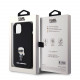 Juodas dėklas Apple iPhone 15 telefonui "Karl Lagerfeld Liquid Silicone Metal Ikonik Case"