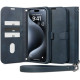 Mėlynas atverčiamas dėklas Apple iPhone 15 Pro telefonui "Spigen Wallet S Pro"
