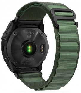 Žalia apyrankė Garmin Fenix 5 / 6 / 6 Pro / 7 / 8 / 8 Pro / E / 9 / 9 Pro (47 mm) laikrodžiui "Tech-Protect Nylon Pro"