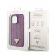 Purpurinis dėklas Apple iPhone 15 Pro Max telefonui "Guess Rhinestones Triangle Metal Logo Case"