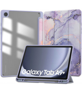 Violetinis atverčiamas dėklas Samsung Galaxy A9 Plus 11.0 X210 / X215 / X216 planšetei "Tech-Protect SC Pen Hybrid Marble"