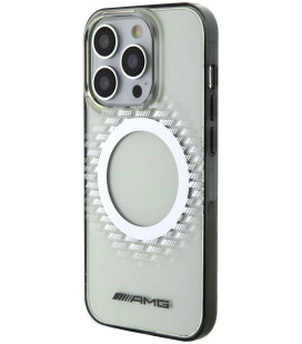 Skaidrus / juodas dėklas Apple iPhone 15 Pro Max telefonui "AMG PC/TPU Rhombuses MagSafe Case"