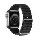 Juoda apyrankė Apple Watch 9 / 8 / 7 / 6 / 5 / 4 / 3 / 2 / SE (45 / 44 / 42mm) laikrodžiams "Dux Ducis Wave Silicone Band"