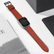 Raudona odinė apyrankė Apple Watch Ultra / SE / 8 / 7 / 6 / 5 / 4 (42 / 44 / 45 / 49 mm) laikrodžiams "Strap Leather"