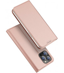 Rausvai auksinės spalvos atverčiamas dėklas Apple iPhone 15 Pro Max telefonui "Dux Ducis Skin Pro"